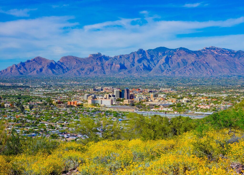Aerial view of Tucson Arizona